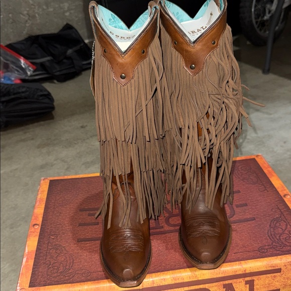 Corral Tan Fringe Western Boots - Picture 4 of 5